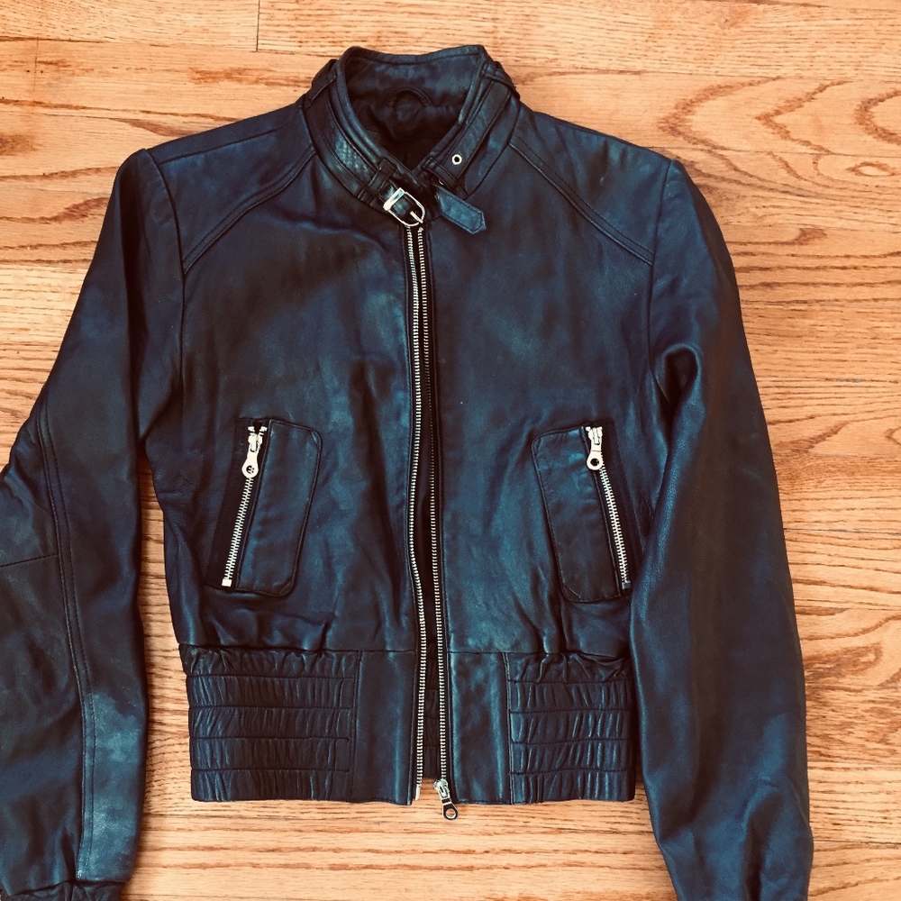 Black Leather Jacket, sz XS